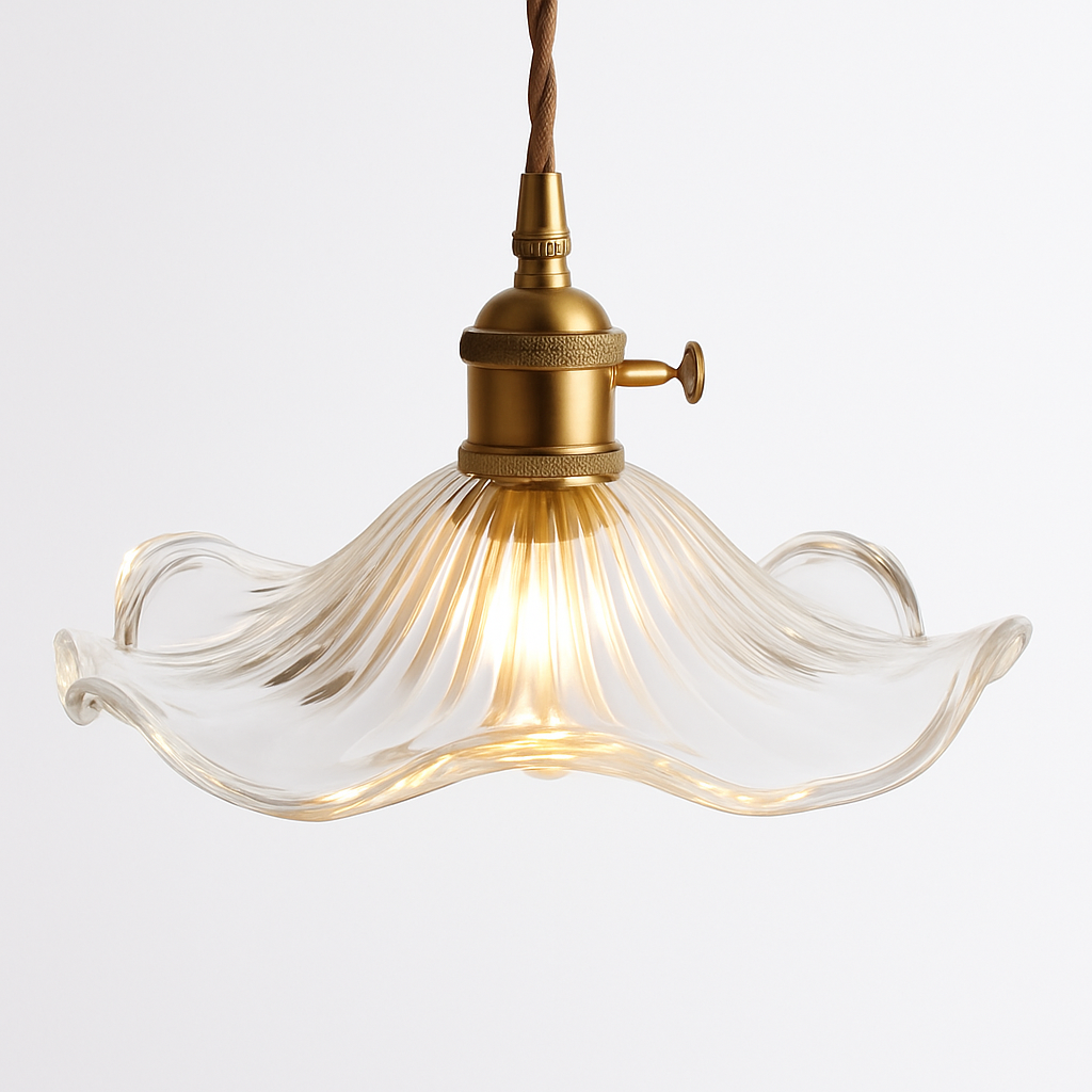 lustre suspendu en verre vintage pour intérieur nordique - vue 6 sur 9