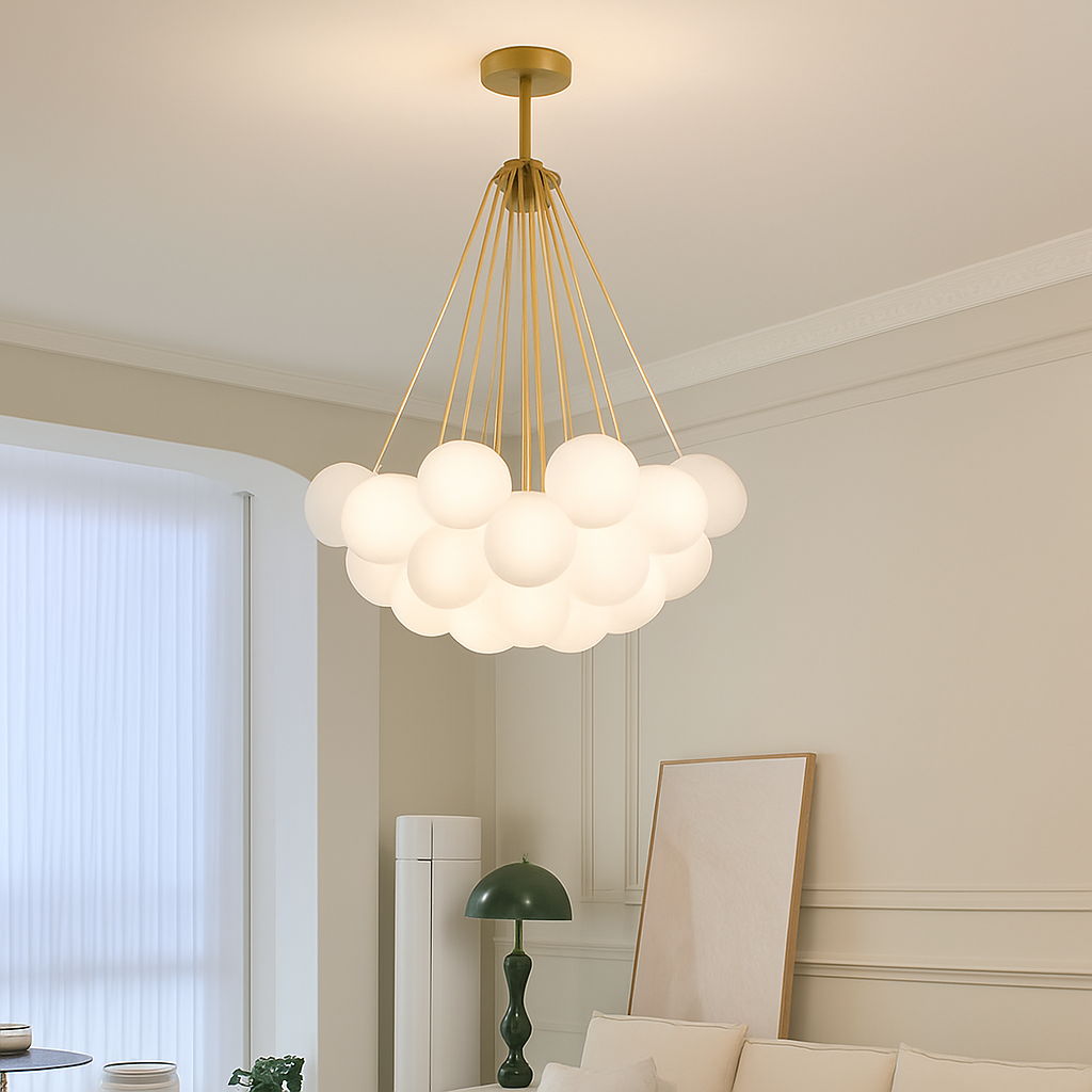 lustre suspendu moderne en verre pour décoration intérieure - vue 4 sur 7