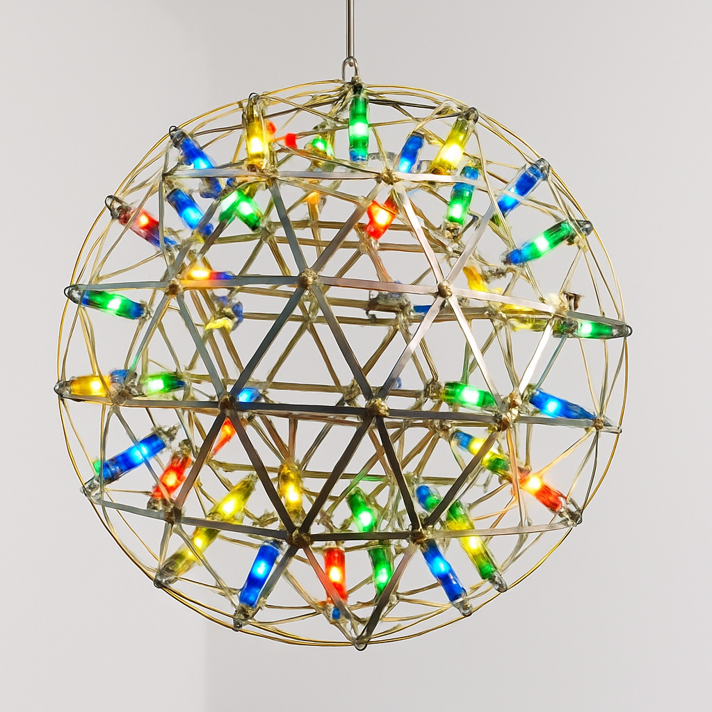 lustre suspension loft en acier inoxydable led spark ball - vue 7 sur 8