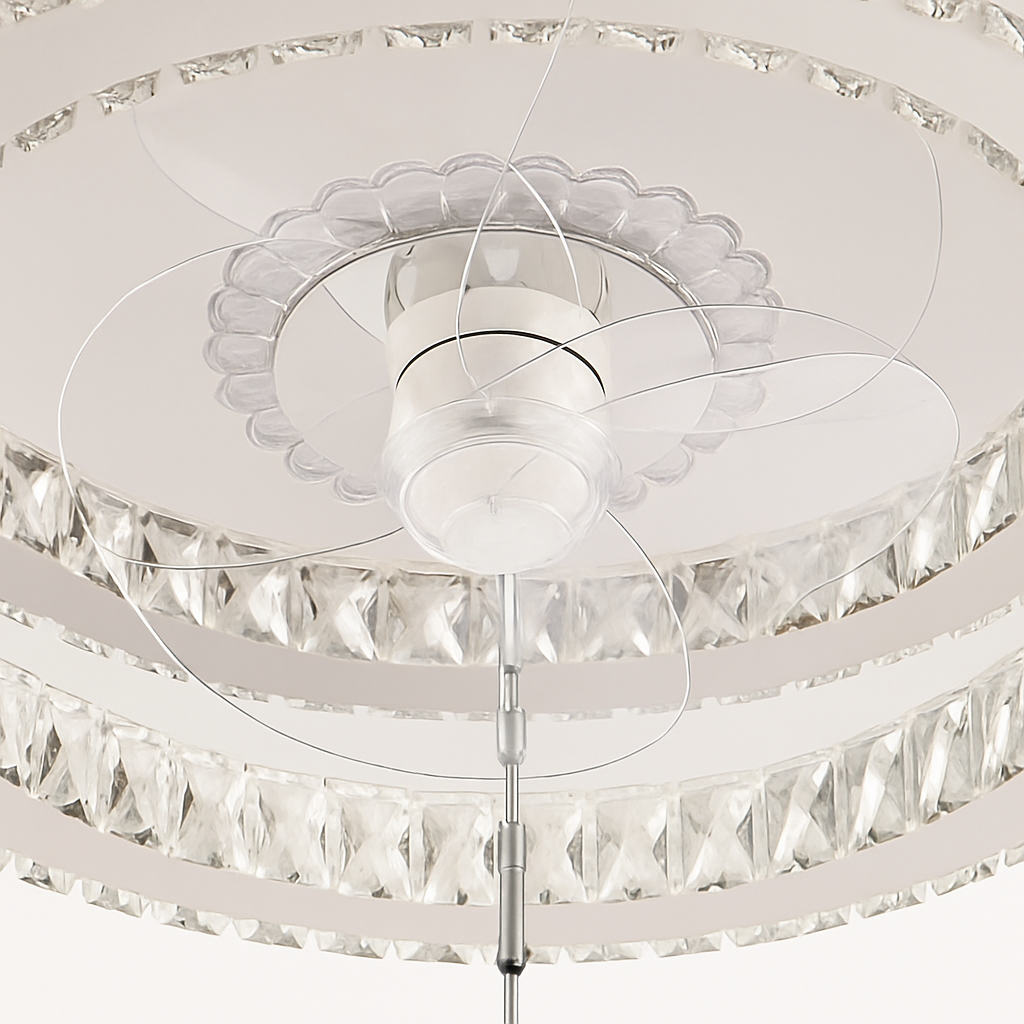 Ceiling fan chandelier with lights and dimmable remote control