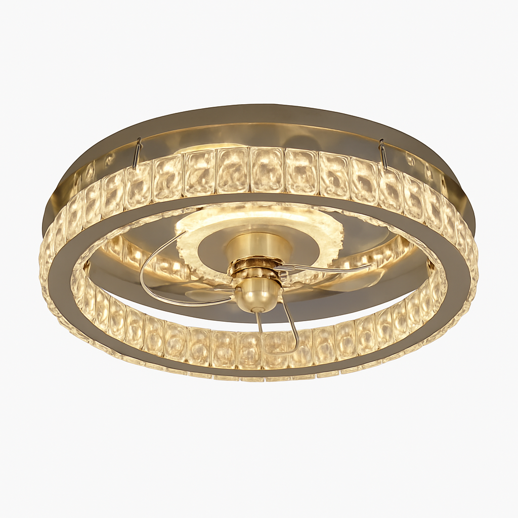 Ceiling fan chandelier with lights and dimmable remote control
