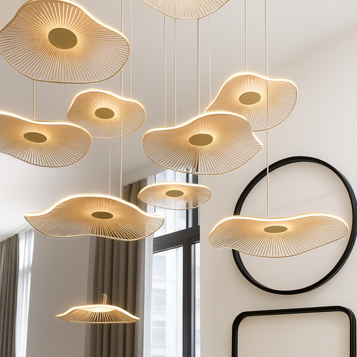 Lustre Villa Moderne Minimaliste Luxe Créatif Tournant Escalier Long