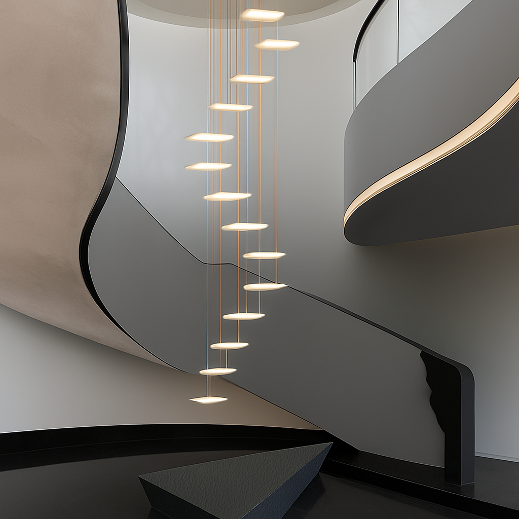 Lustre Villa Moderne Minimaliste Luxe Créatif Tournant Escalier Long - vue 4 sur 13