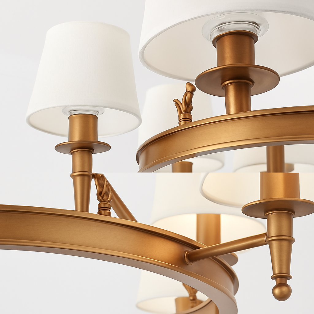 lustre vintage américain en tissu style campagnard pour intérieur - vue 5 sur 13