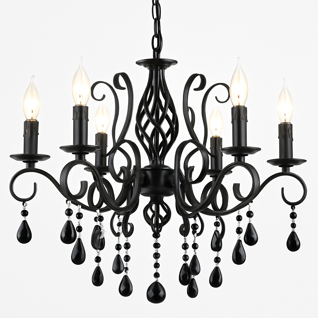 lustre vintage en cristal et fer forgé pour un éclairage élégant - vue 13 sur 15