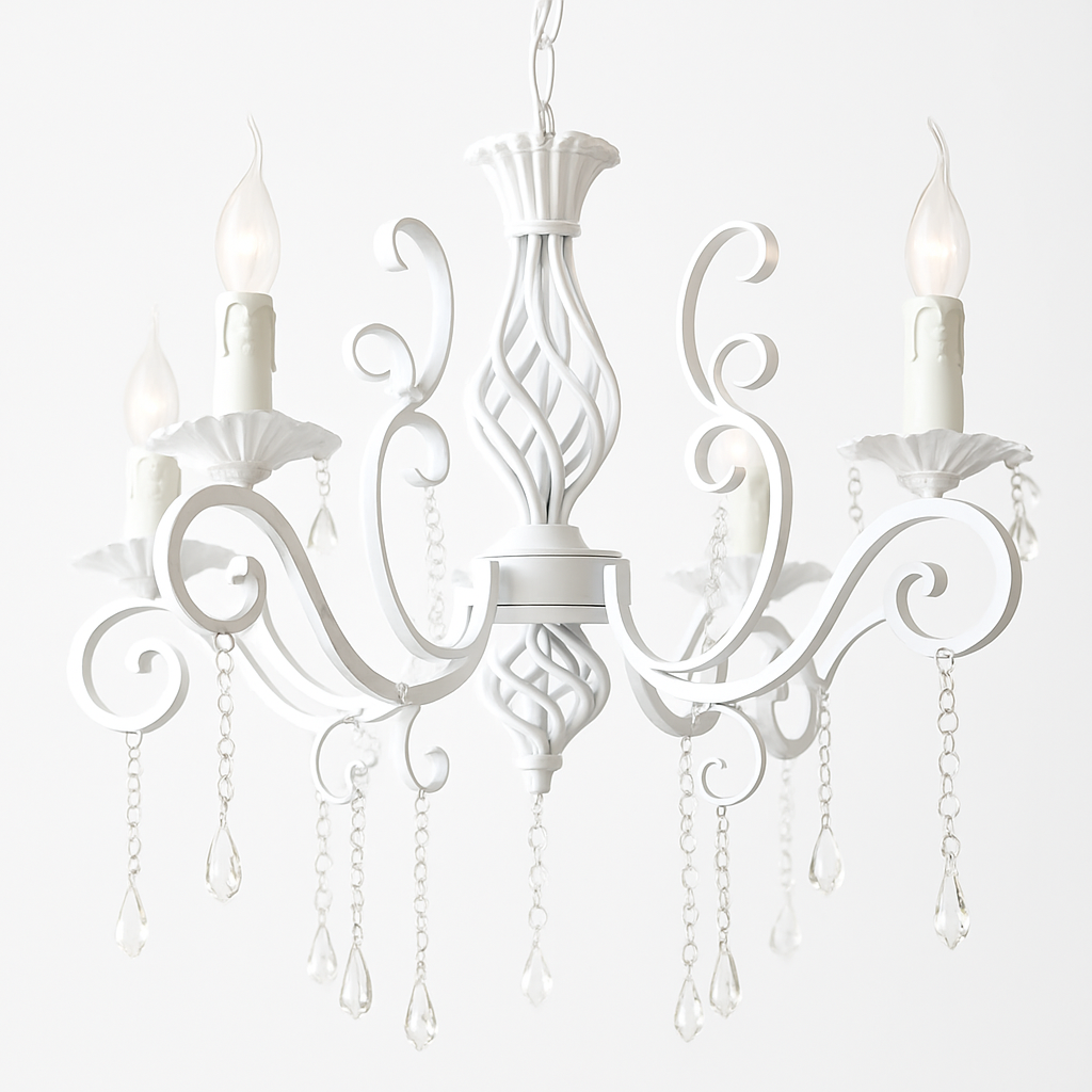 lustre vintage en cristal et fer forgé pour un éclairage élégant - vue 5 sur 10