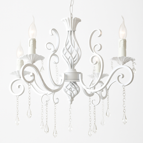 lustre vintage en cristal et fer forgé pour un éclairage élégant