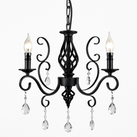 lustre vintage en cristal et fer forgé pour un éclairage élégant