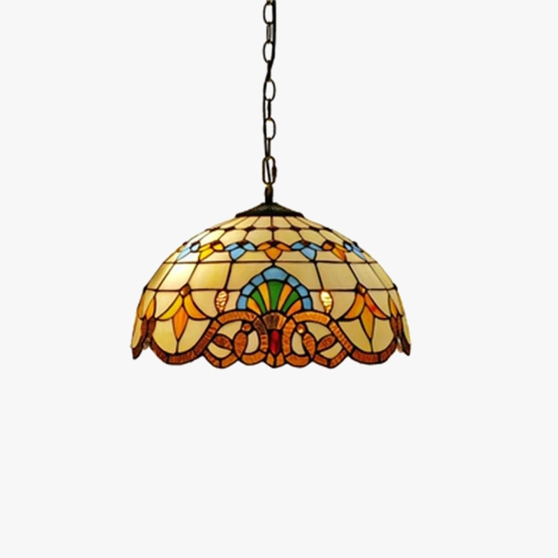 lustre vintage en verre teinté pour décoration intérieure méditerranéenne