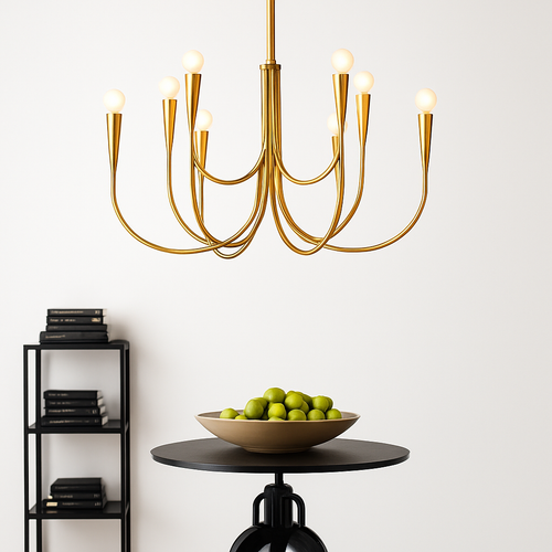 lustre vintage français doré noir design pour éclairage intérieur - vue 3 sur 10