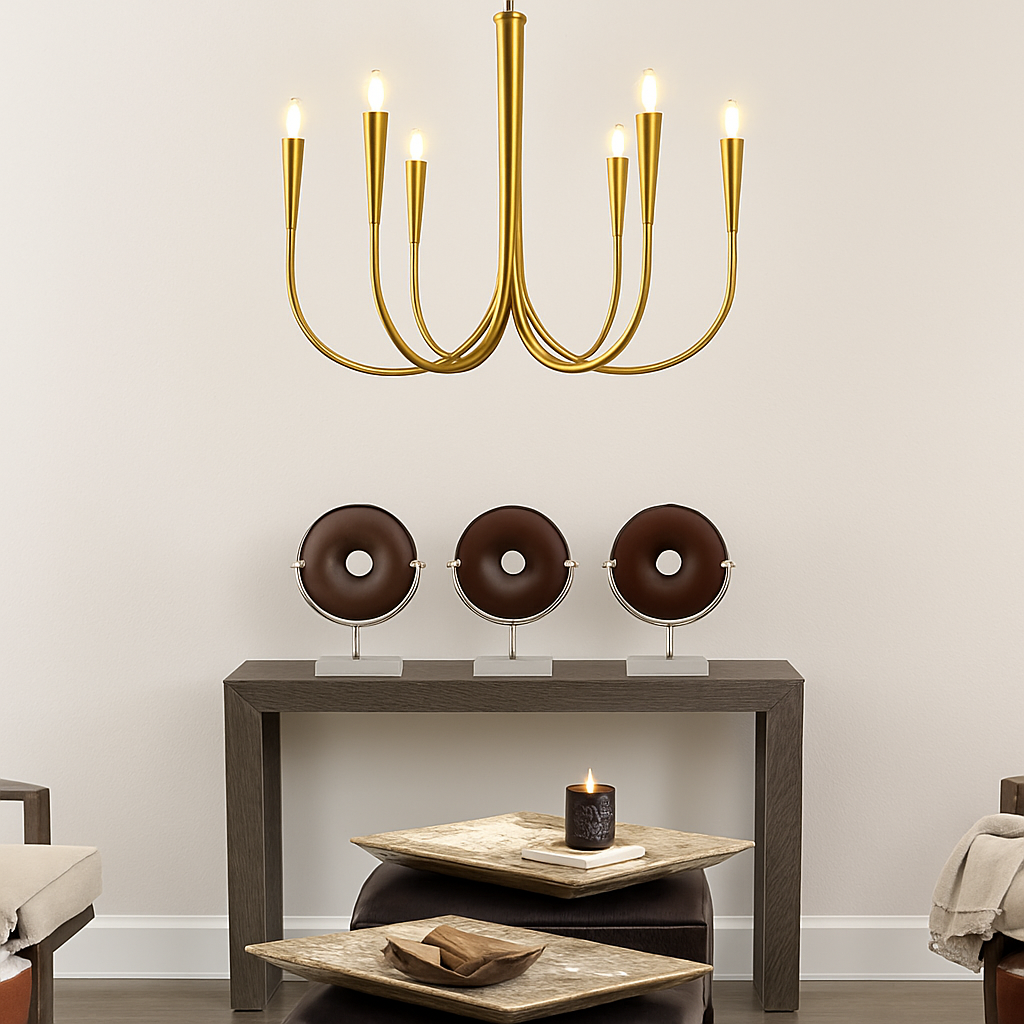 lustre vintage français doré noir design pour éclairage intérieur - vue 5 sur 10
