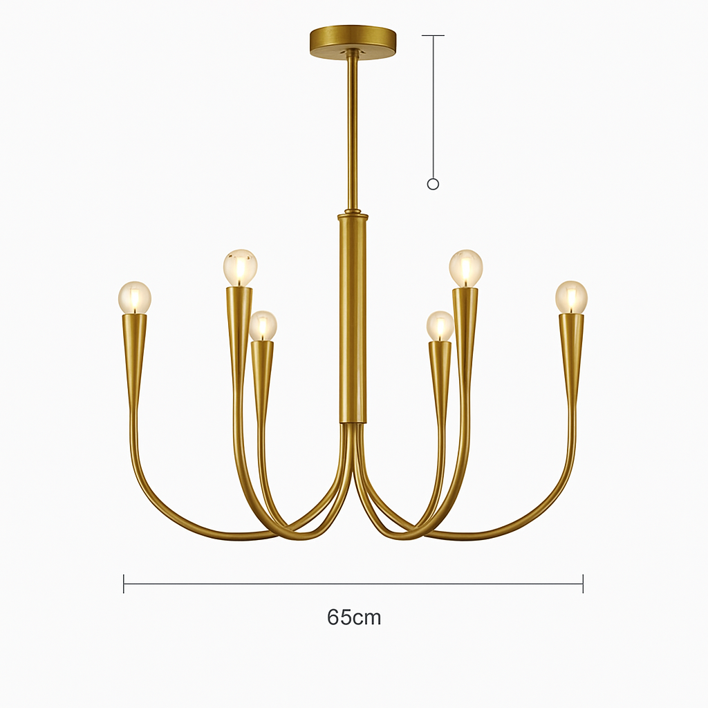 lustre vintage français doré noir design pour éclairage intérieur - vue 9 sur 10