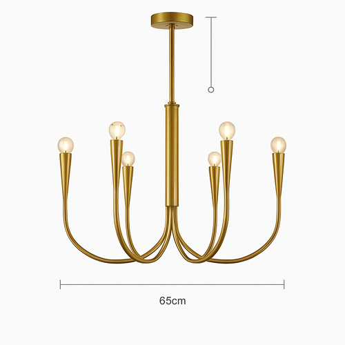 lustre vintage français doré noir design pour éclairage intérieur - vue 10 sur 10