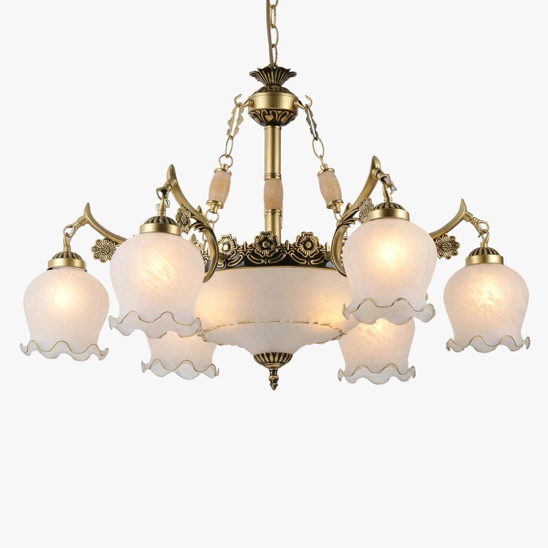 lustre vintage élégant en métal et verre design décoratif