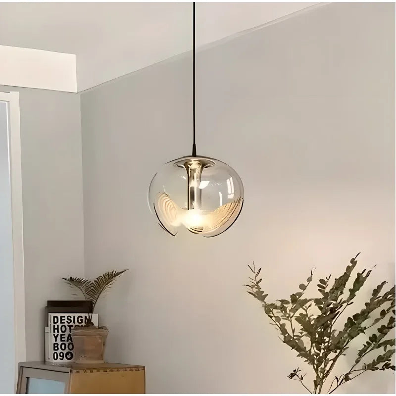 lustre vintage minimaliste en verre pour décoration intérieure