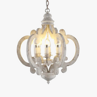 lustre vintage rétro en bois pour café bar et loft