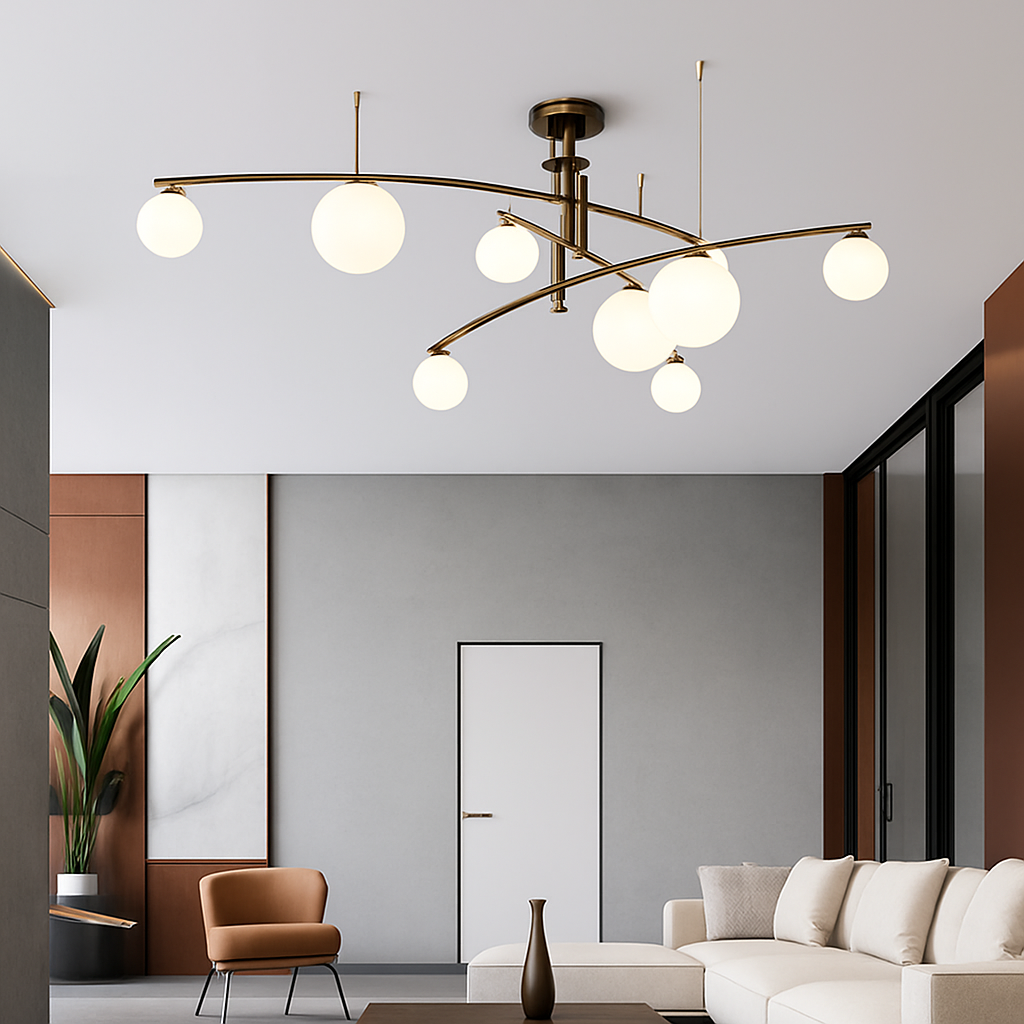 lustres en verre pour barre de suspension cuisine - vue 5 sur 12