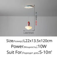 Ménage petits lustres personnalité chambre enfants étude Restaurant trois têtes lustre Led plafonniers créatifs