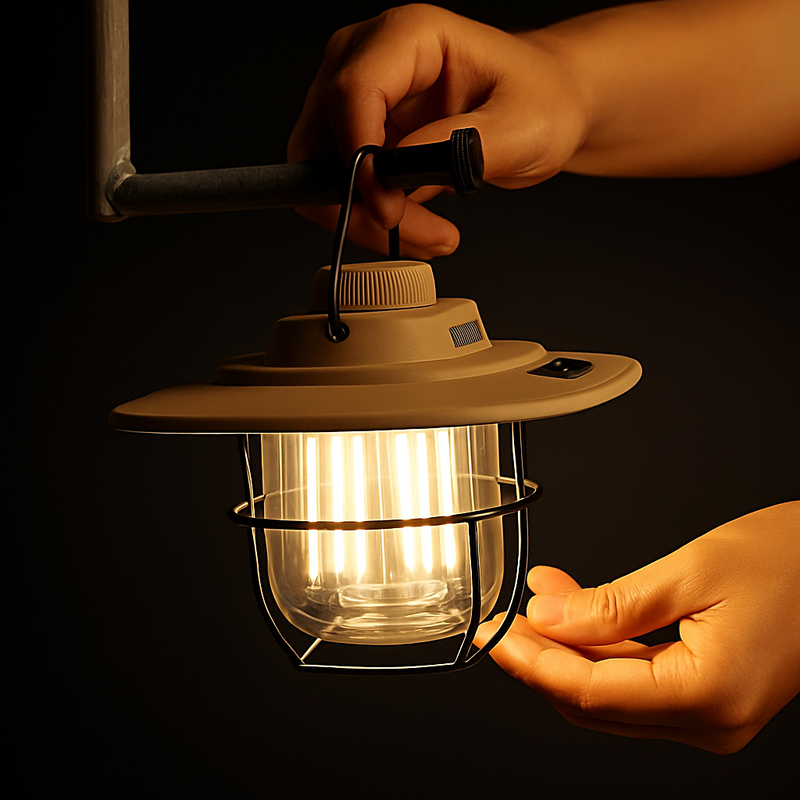 mini lanternes suspendues métal vintage lampe camping rechargeable étanche