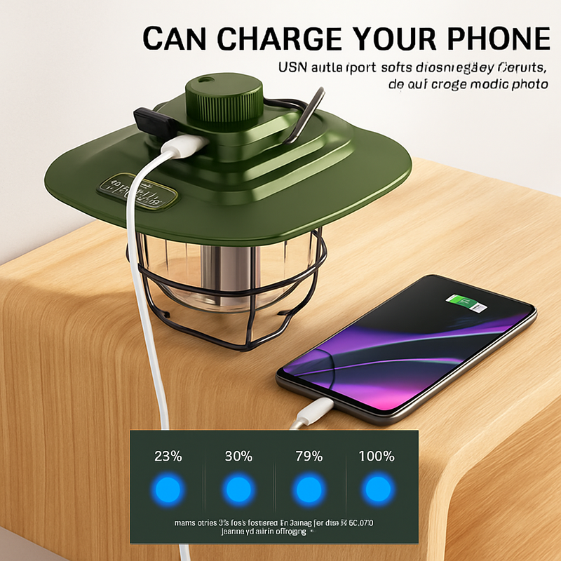 mini lanternes suspendues métal vintage lampe camping rechargeable étanche