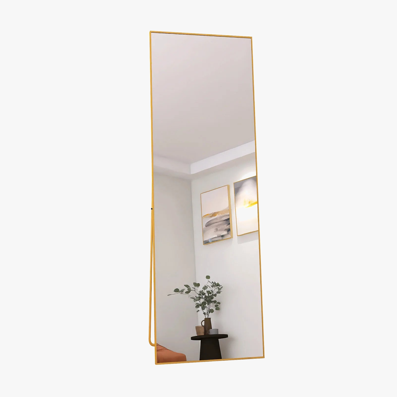 miroir cosmétique en verre trempé avec cadre aluminium doré