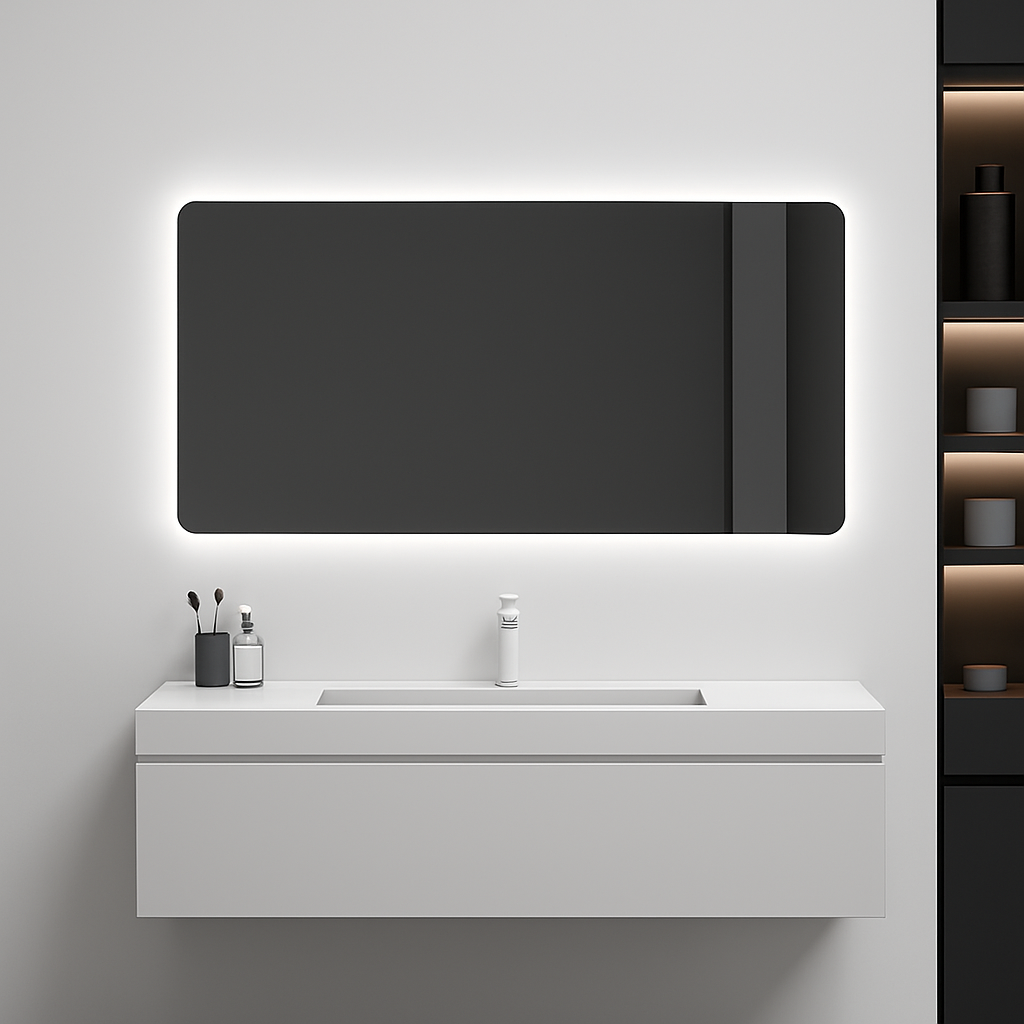 miroir intelligent rectangulaire à écran tactile avec éclairage led - vue 4 sur 10