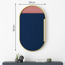 miroir ovale doré mural pour salle de bain et maquillage