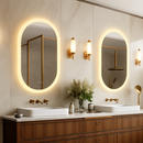 miroir ovale à led intelligent antibuée avec mémoire de lumière