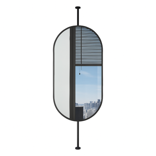 miroir ovale suspendu moderne avec éclairage led pour décoration intérieure