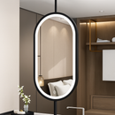 miroir ovale suspendu moderne avec éclairage led pour décoration intérieure