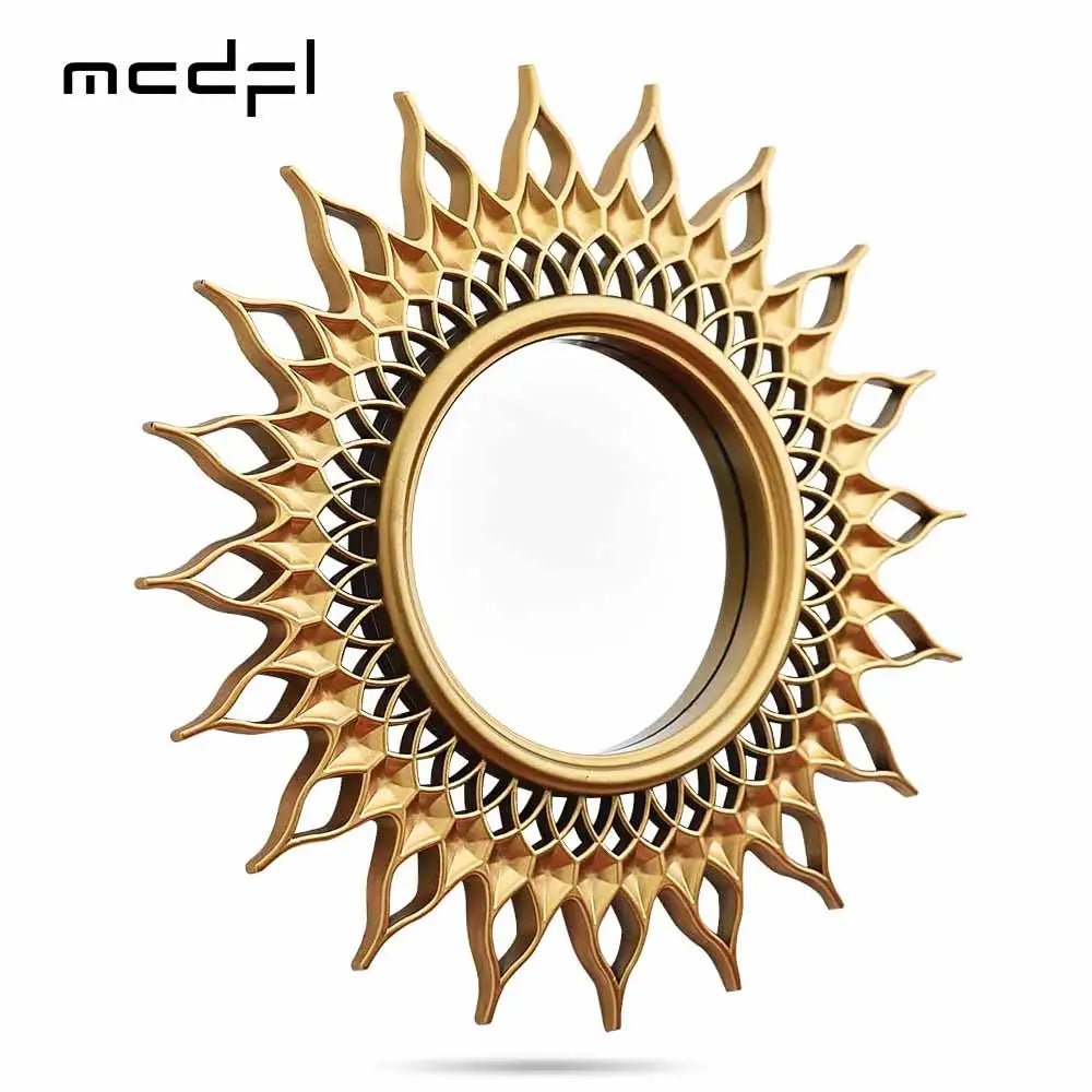 miroir soleil doré décoratif mural vintage boho pour intérieur