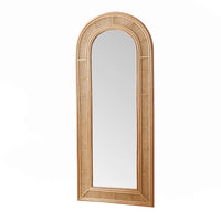 miroir vintage pleine longueur en rotin pour dressing