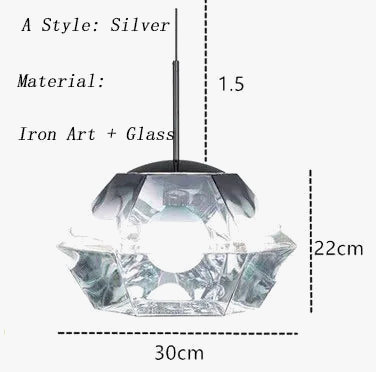 Moderne LED diamant lave verre suspension rétro lustre décor à la maison Restaurant hôtel chambre Bar café luminaire lampe