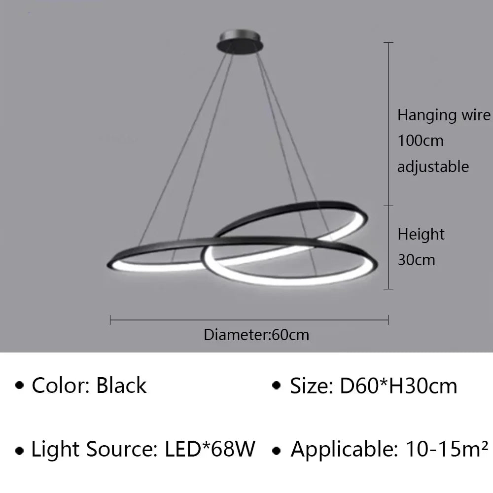 Lustre LED suspendu au design moderne