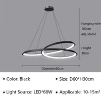 Lustre LED suspendu au design moderne
