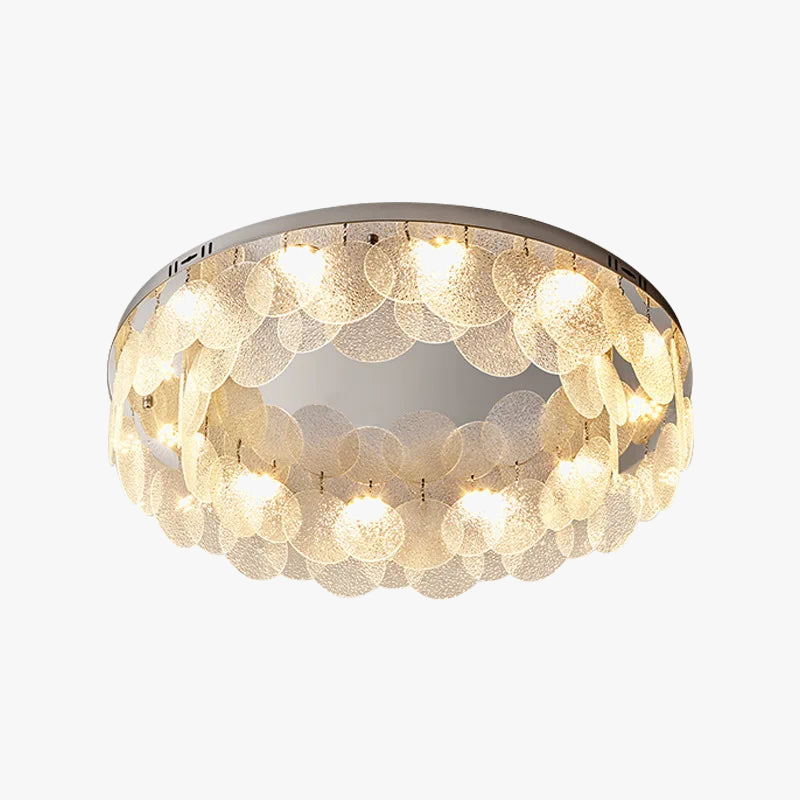 Plafonnier Led rond en verre et cristal