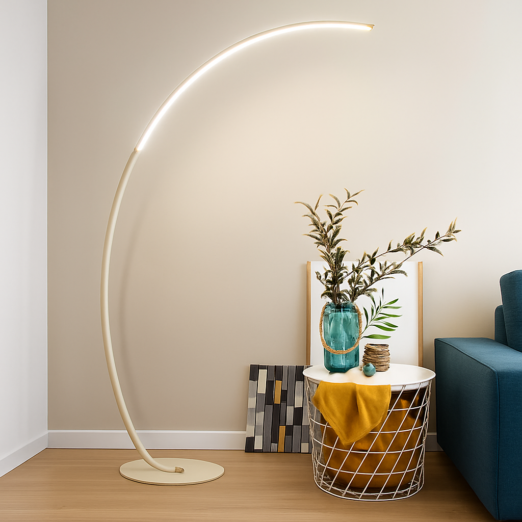 Modern Simple Ledc Shaped Aluminum Floor Lamp, Living Room Next To Sofa, Bedroom, Study, Leisure Fishing Black Floor Lamp - vue 4 sur 7