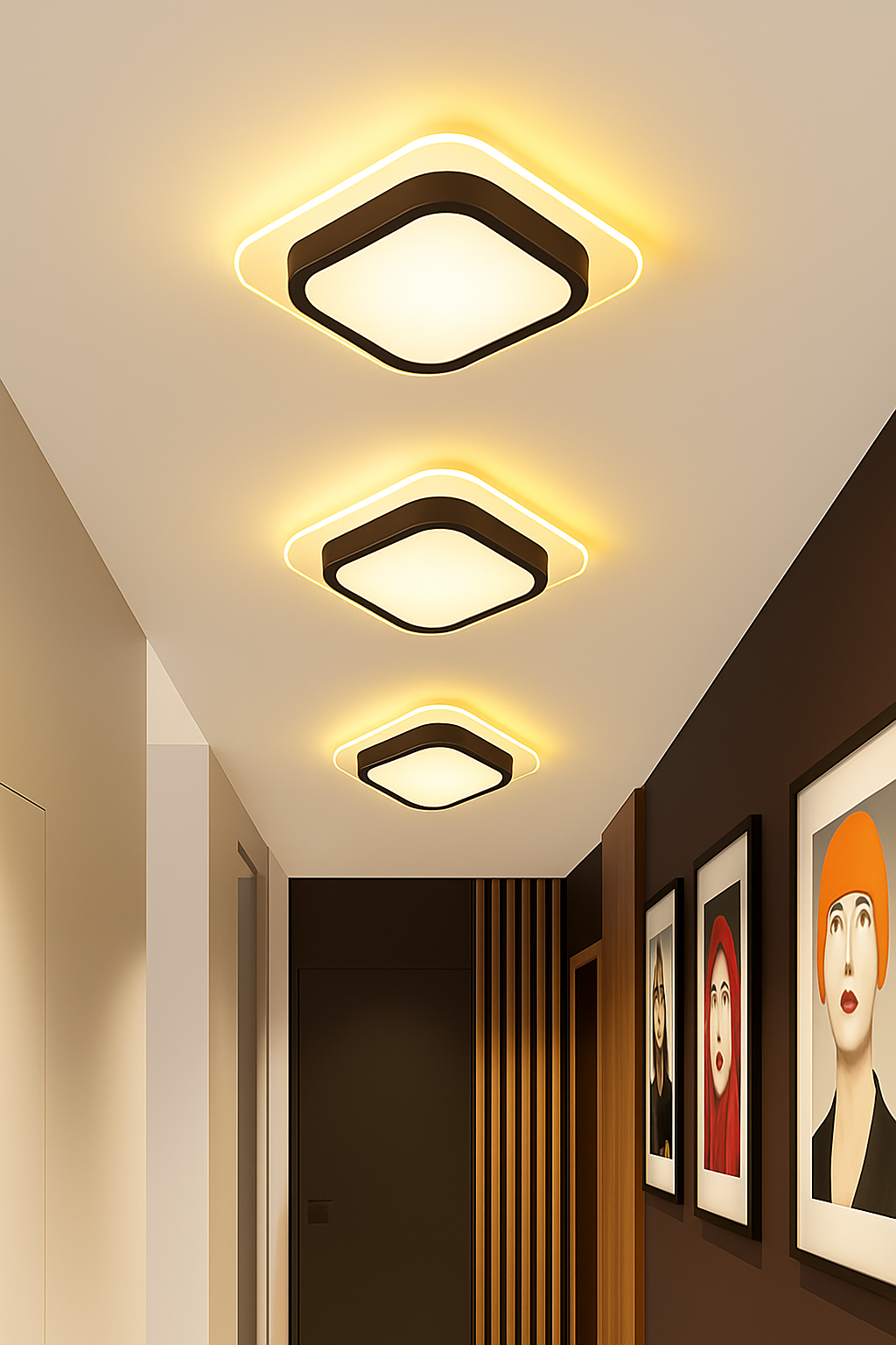 Moderne LED Allée Plafonnier Lustre Pour Couloir Escaliers Foyer Balcon Chambre Salle De Bains Luminaires Intérieur Lustre - vue 6 sur 22