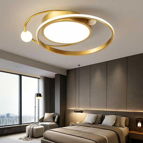 Moderne Led Salon Plafonniers Chambre Cuisine Salle À Manger Décoration Lampe Lustres Nordique Intérieur Maison Lustres Or - vue 3 sur 9