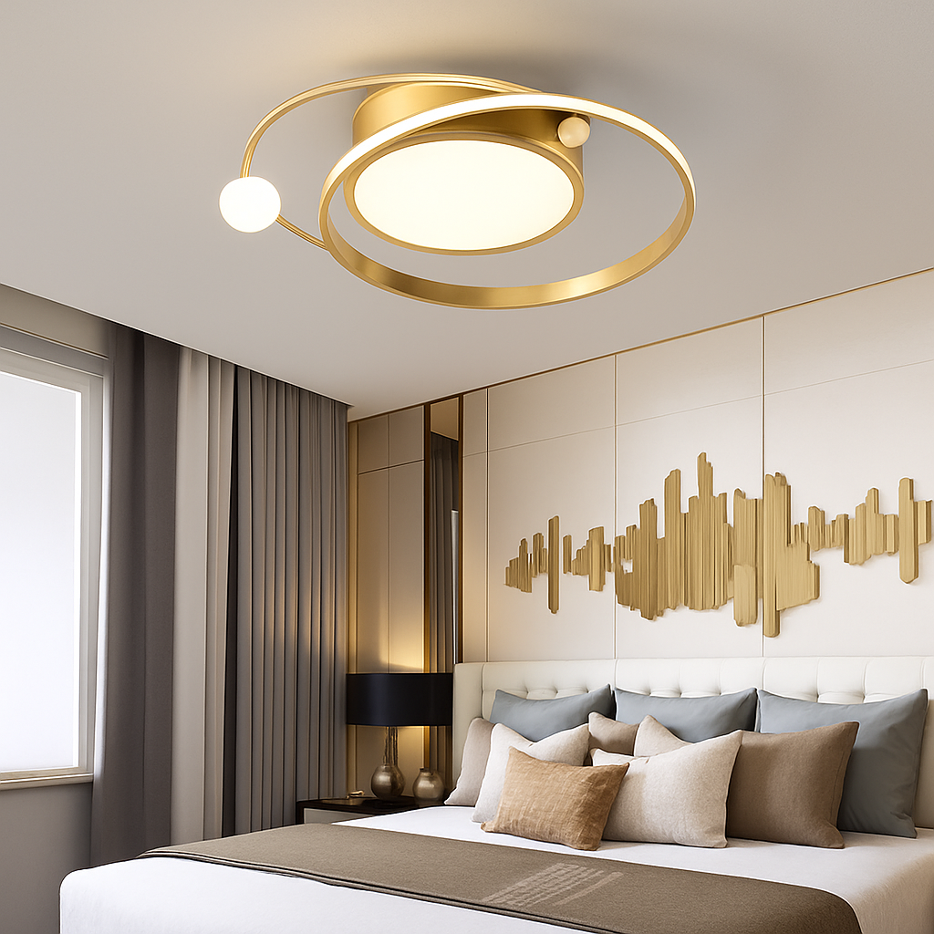 Moderne Led Salon Plafonniers Chambre Cuisine Salle À Manger Décoration Lampe Lustres Nordique Intérieur Maison Lustres Or - vue 5 sur 9