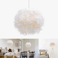 Modern nordic feather LED pendant lamp vintage loft chandelier for dining room kitchen home