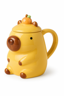 Mug capybara cartoon céramique avec couvercle grande capacité
