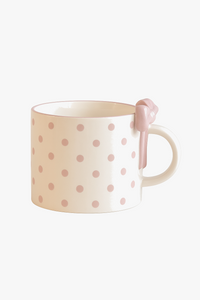 Mug ceramique anse noeud motif coeur damier original