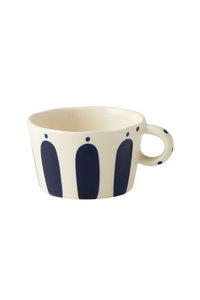 Mug céramique style nordique rayures géométriques anse peinte