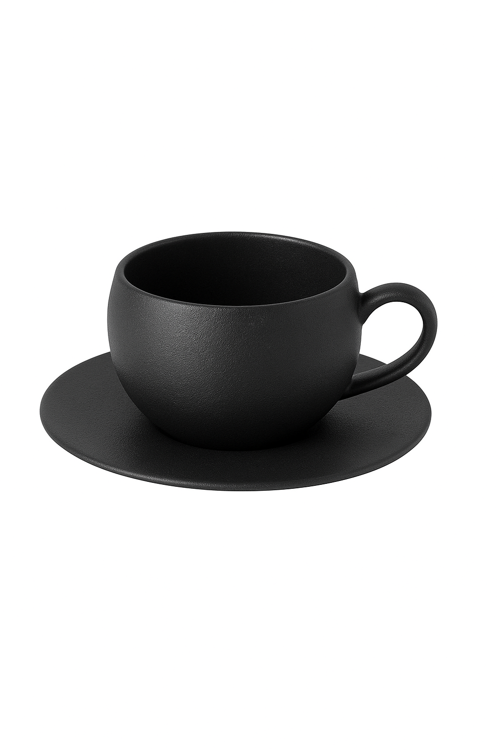 Mug céramique style pierre volcanique avec soucoupe