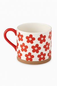 Mug japonais retro fleurs cerisier peint main 450ml