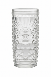 Mug tiki en verre motif visage bar festif