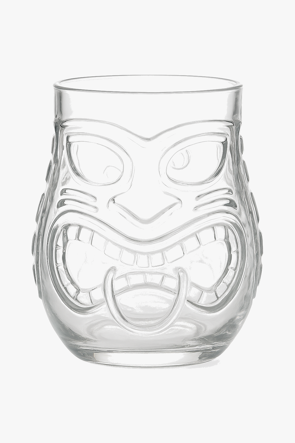 Mug tiki en verre transparent motif tiki bar