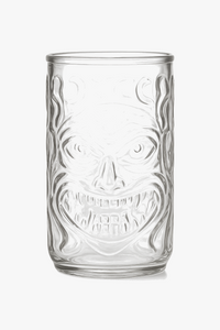 Mug tiki en verre transparent style bar festif