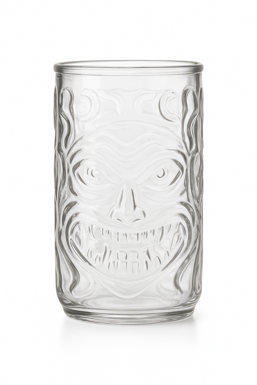 Mug tiki en verre transparent style bar festif